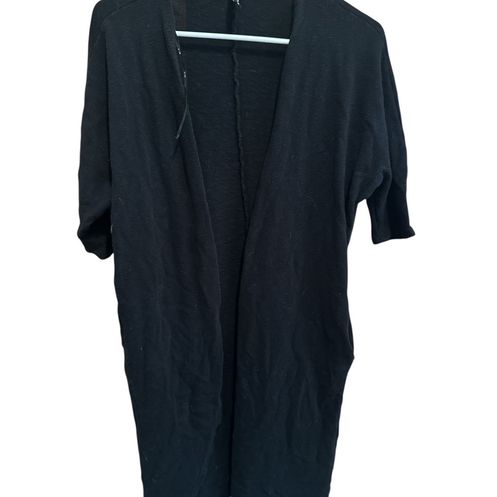 Black Women's Cardigan- long with short sleeves